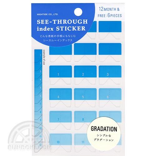 HIGHTIDE/ハイタイド シースルーインデックスステッカー(ブルー)