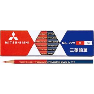 三菱鉛筆/MITSUBISHI 朱藍鉛筆(5:5)六角の商品画像