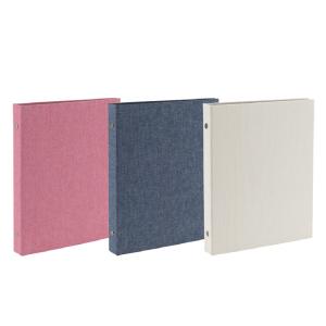 ナカバヤシ／cotto.バインダー式 黒台紙フォトアルバム L判40枚 ヨコ布貼り表紙 Nakabayashi