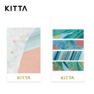 【5冊セット】キングジム／ちいさく持てるマスキングテープ「KITTA Clear（キッタ クリア）」ガラス（KITT011）1冊40枚入(10枚×4柄)　カードサイズ　KING JIM｜bungle