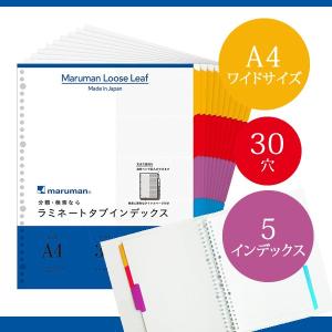 【A4サイズ】マルマン  ラミネートタブインデックス 50枚(5山×10組) 30穴（LT3005F）｜bungle