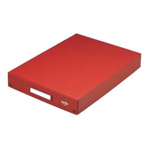 A4書類整理箱 ふた付 再生紙100％ 赤茶 約幅26X奥行34X高さ6.5cm
