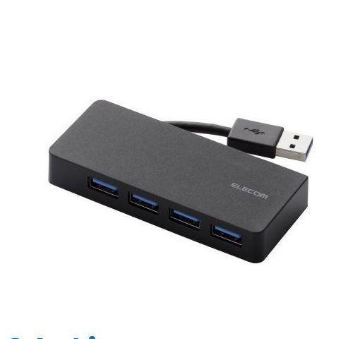 ELECOM エレコム U3H-K417BBK 4ポートUSB3．0ハブ【ケーブル収納タイプ】 U3...
