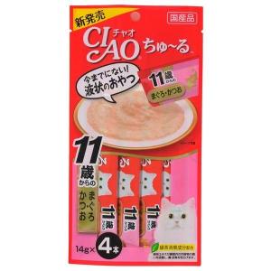 いなばペットフード 4901133716607 CIAO ちゅ〜る 11歳からのまぐろ・かつお 14g×4本 SC−74