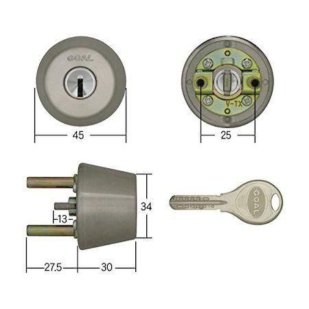 GOAL ゴール V-TX 28-25 11 扉厚28-31MM 取替用シリンダー VTX28251...
