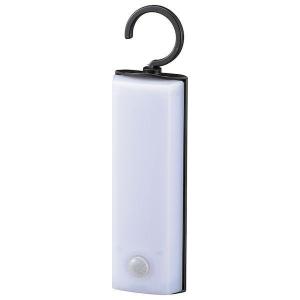 オーム電機 LS-B60JF-4 ＬＥＤセンサーライト（フック型/明暗+人感センサー/単4×4本使用/60lm/昼白色/防水性能IPX4/ブ