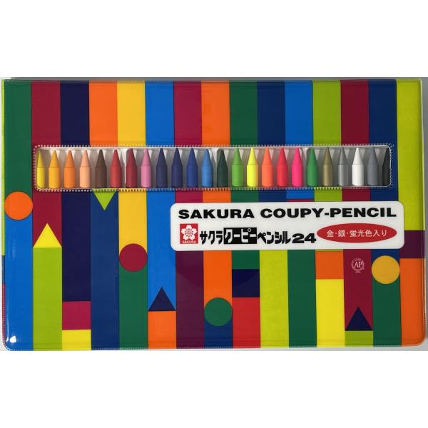 クレヨン■サクラクレパス クーピーペンシル 24色 金 銀 蛍光色入り SAKURA COUPY-P...