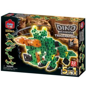 Artecブロック DINO BUILDER TRICERATOPS 5パターンに変形組換可能 ハイクオリティ 恐竜 知育玩具 プレゼント クリスマス 誕生日 おもちゃ