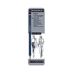 ステッドラー（STAEDTLER） ルモグラフ 鉛筆 G6 セット 6硬度 缶ケース