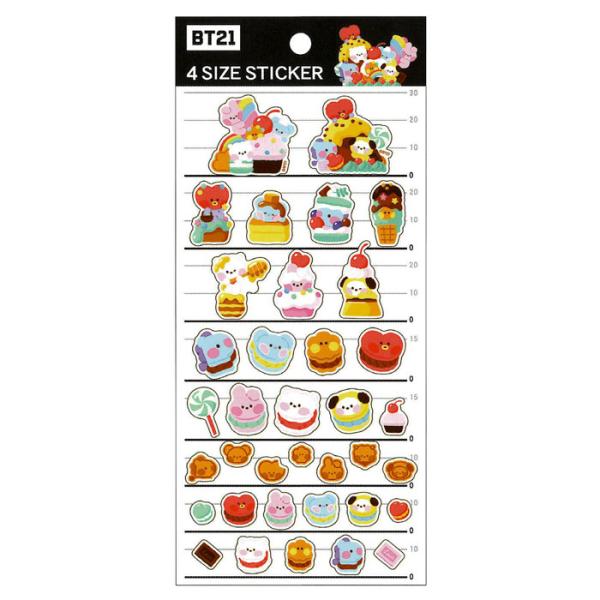 カミオジャパン 4size ステッカー BT21 minini スイーツ シール かわいい デコレー...