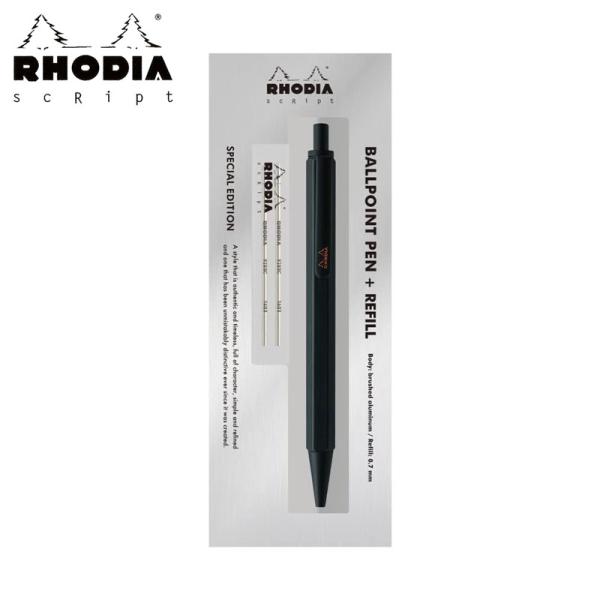 ロディア RHODIA ボールペン ブラック 0.7 六角軸 替え芯付き プロモーションパック 限定...