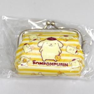 キャラクターが印刷されたかわいいがまぐち ”ポムポムプリン・しましま”