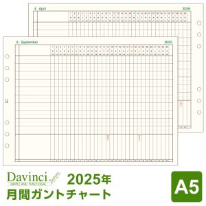 ＼本日Point5%／システム手帳リフィル 2024年版 A5 ダ・ヴィンチ 月間-4 ガントチャートタイプ DAR2443（メール便発送）