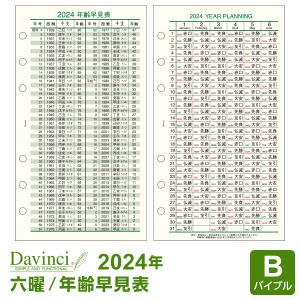 システム手帳リフィル 2024年版 バイブル ダ・ヴィンチ 六曜／年齢早見表 DR2428（メール便発送）｜bungu-style