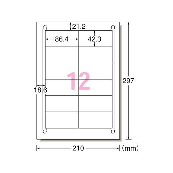エーワン ラベルシール A4 12面 四辺余白 100枚 31504