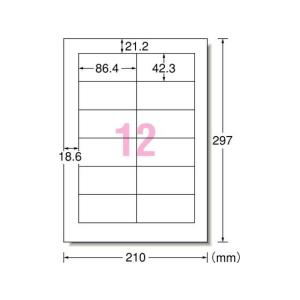 エーワン/レーザー用ラベル A4 12面 四辺余白 20枚/28382