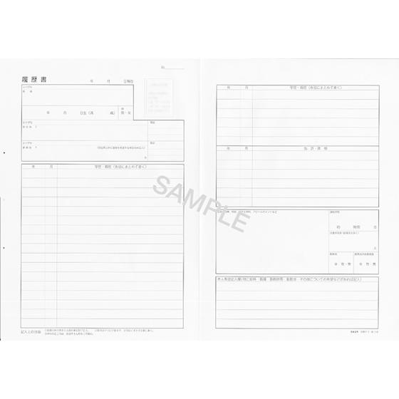 日本法令 履歴書A4 一般用 職務経歴書付 労務11-3