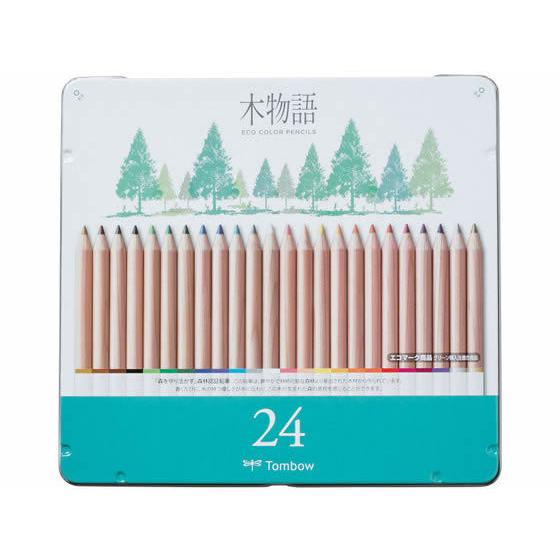 トンボ鉛筆/木物語缶入色鉛筆24色/CB-RS24C