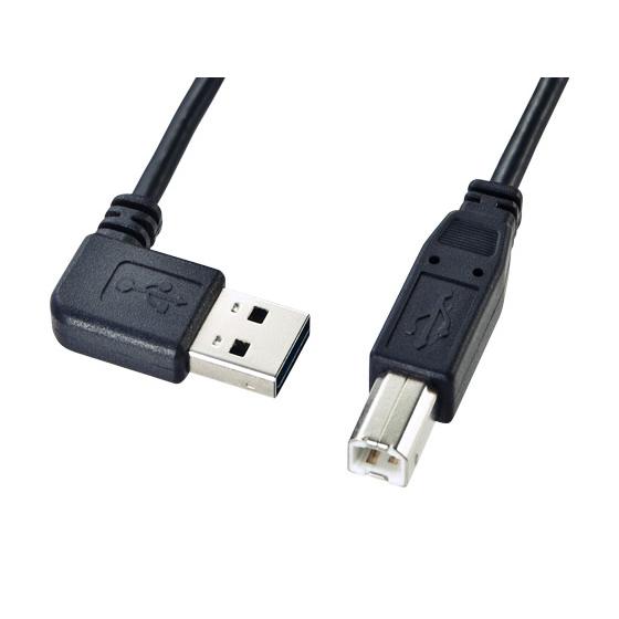 【お取り寄せ】サンワサプライ/L型USBケーブル A-B 1m ブラック/KU-RL1