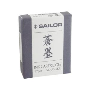 セーラー/万年筆用カートリッジインク 蒼墨 12本入/13-0604-144