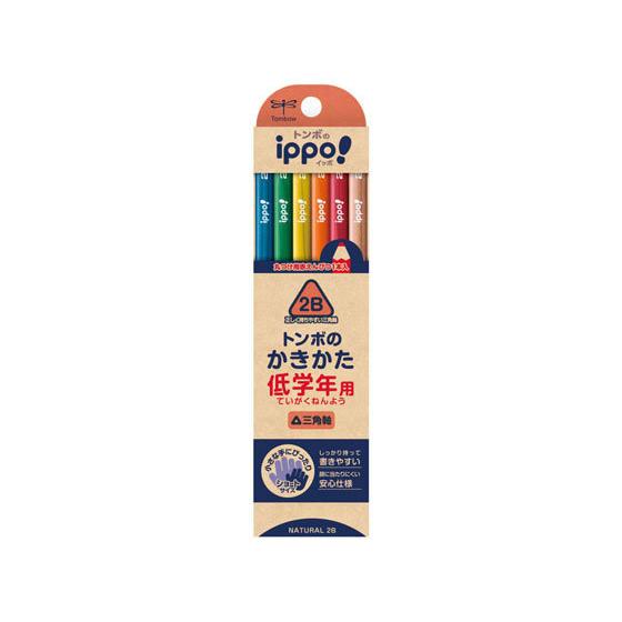 トンボ鉛筆 ippo! 低学年用かきかた 三角 ナチュラル 2B 12本