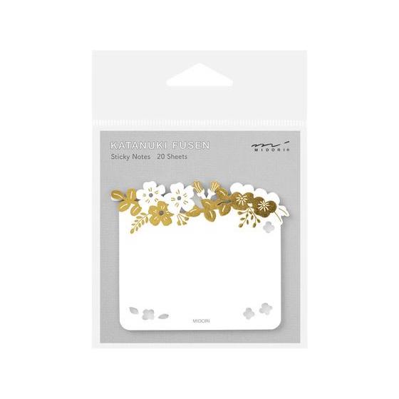ミドリ 付せん紙 型抜き 箔 花柄 19083006