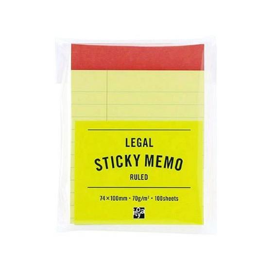 【お取り寄せ】伊東屋タイムバリュー スティッキーメモ 74×100mm イエロー LPF100