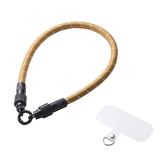 【お取り寄せ】エレコム スマホストラップ 2in1 30cm ベージュ P-STHH1CC08YL