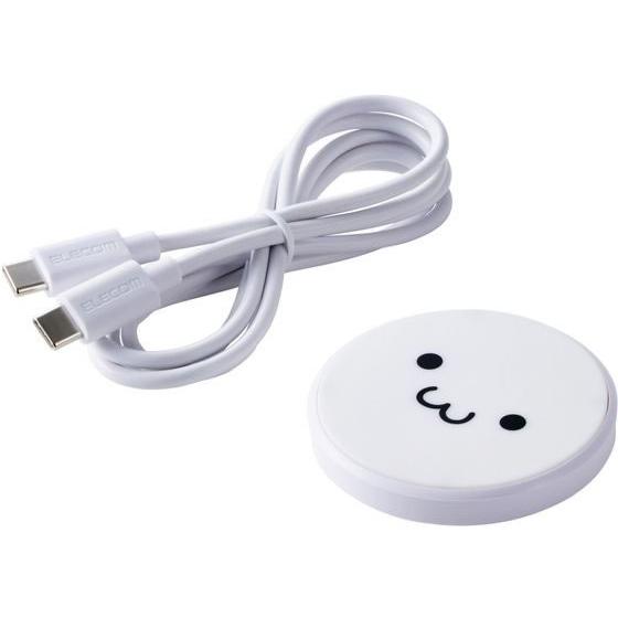 エレコム ワイヤレス充電器 Qi認証 最大12W しろちゃん