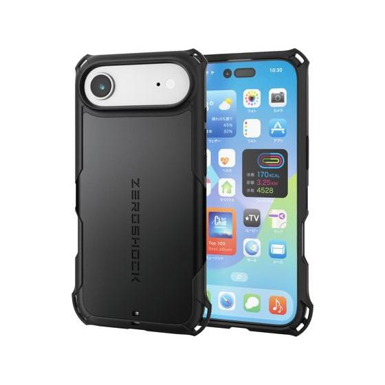 【お取り寄せ】エレコム iPhone Air ZEROSHOCKケース ブラック PM-A25BZE...