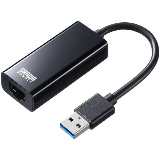 【お取り寄せ】サンワサプライ/USB3.2-LAN変換アダプタ(ブラック)/USB-CVLAN1BK...