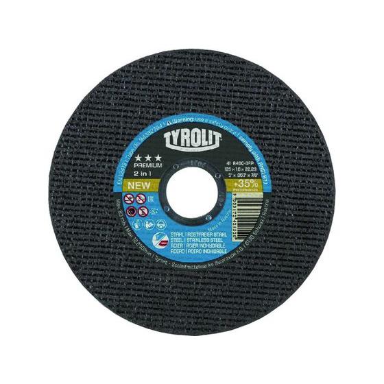 【お取り寄せ】TYROLIT 切断砥石 プレミアムタイプ 125×1×22.23mm 343327