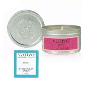 ☆VOTIVOボーティボ アロマティック トラベルティンキャンドル ホワイトオーシャンサンズ 157...
