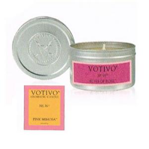 ☆VOTIVOボーティボ アロマティック トラベルティンキャンドル ピンクミモザ 157-13016