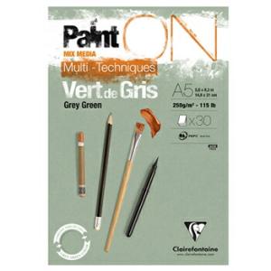☆クオバディス クレールフォンテーヌ ペイントオン A5 パッド グレーグリーン PAINT'ON ...