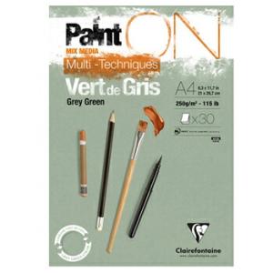 ☆クオバディス クレールフォンテーヌ ペイントオン A4 パッド グレーグリーン PAINT'ON ...