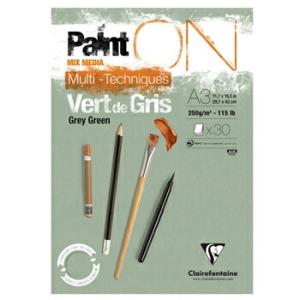 クオバディス クレールフォンテーヌ ペイントオン A3 パッド グレーグリーン PAINT'ON c...