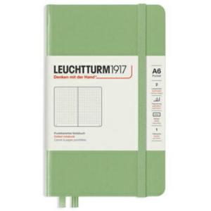 ロイヒトトゥルム1917 ノートブック ハードカバー ポケット A6 ドット セイジ Noteboo...