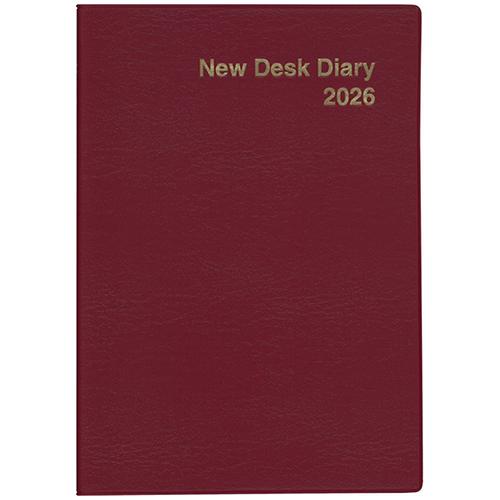 博文館新社 2026年版(1月始まり)手帳 ニューデスクダイアリー ソフト B5 見開き1週間 赤 ...