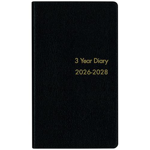 博文館新社 2026年版(1月始まり) 3年連用手帳 皮装 1頁2日3年対照 2026年〜2028年...