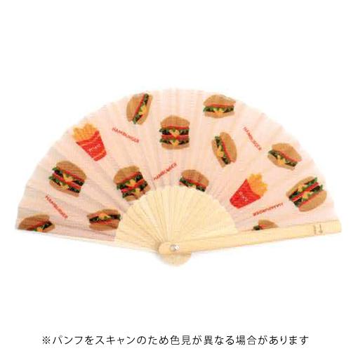 西川庄六商店 こどものせんす ハンバーガー ネックストラップ付 子供用扇子 - 705059