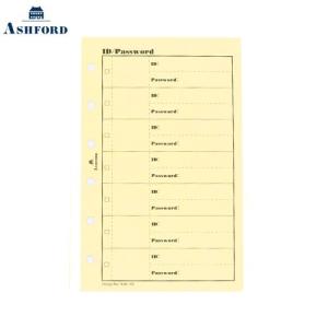 Ashfordアシュフォード システム手帳リフィル MINI6 ID＆パスワード (5枚入り) 1538-100｜bungumarche
