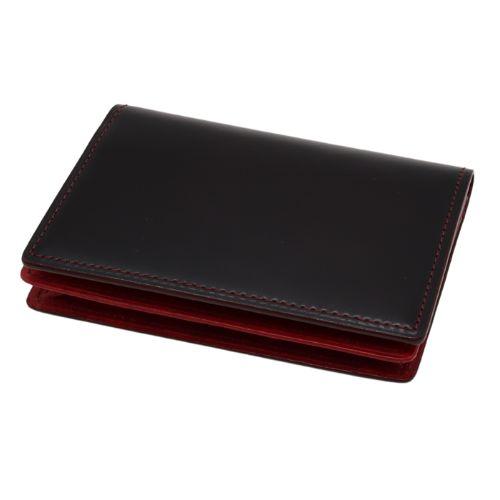 モルフォ CYPRIS キプリス 名刺入れ(通しマチ)コードバン×シラサギ ブラック×レッド 412...