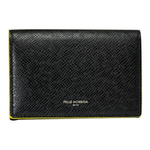 ペッレモルビダ 名刺入れ(カードケース) ブラック×イエロー(バルカ) 黒×黄[PELLE MORB...