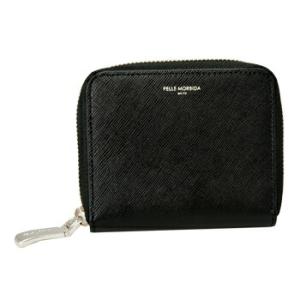 ペッレモルビダ コンパクトウォレット ブラック革小物(バルカ)ラウンドジップ 財布[PELLE MO...