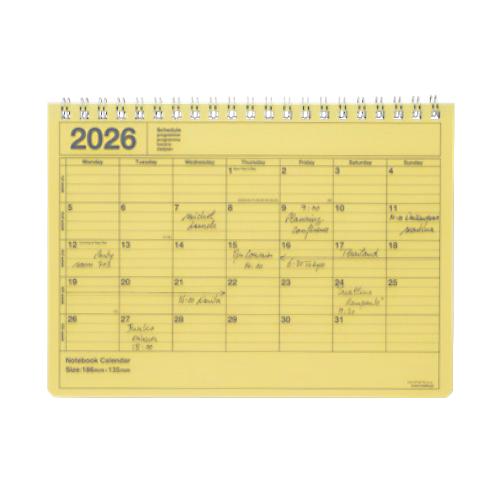 マークス 2026年版ノートブックカレンダー M B5変形 スケジュール帳 イエロー MARK'S ...