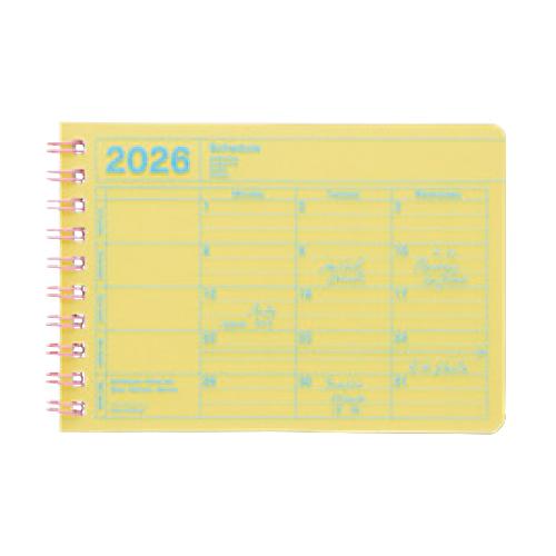 マークス 2026年版ノートブックカレンダー XS B7変型 月間ブロック スケジュール帳 イエロー...