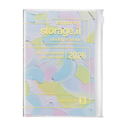 マークス 2026年版手帳 B6月間ブロック ストレージイット 岡村芳樹 マンスリー+ノート 恋をし...