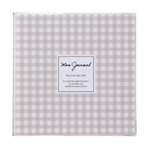 マークス2026年版手帳ライフログ用週間ブロックスクエア148 ギンガムチェック スケジュール帳 グ...