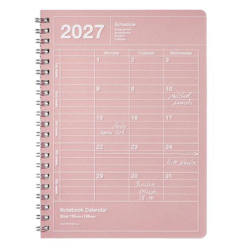 マークス 2027年版ノートブックカレンダー S 縦型 B6変型 月間ブロック スケジュール帳 ピン...